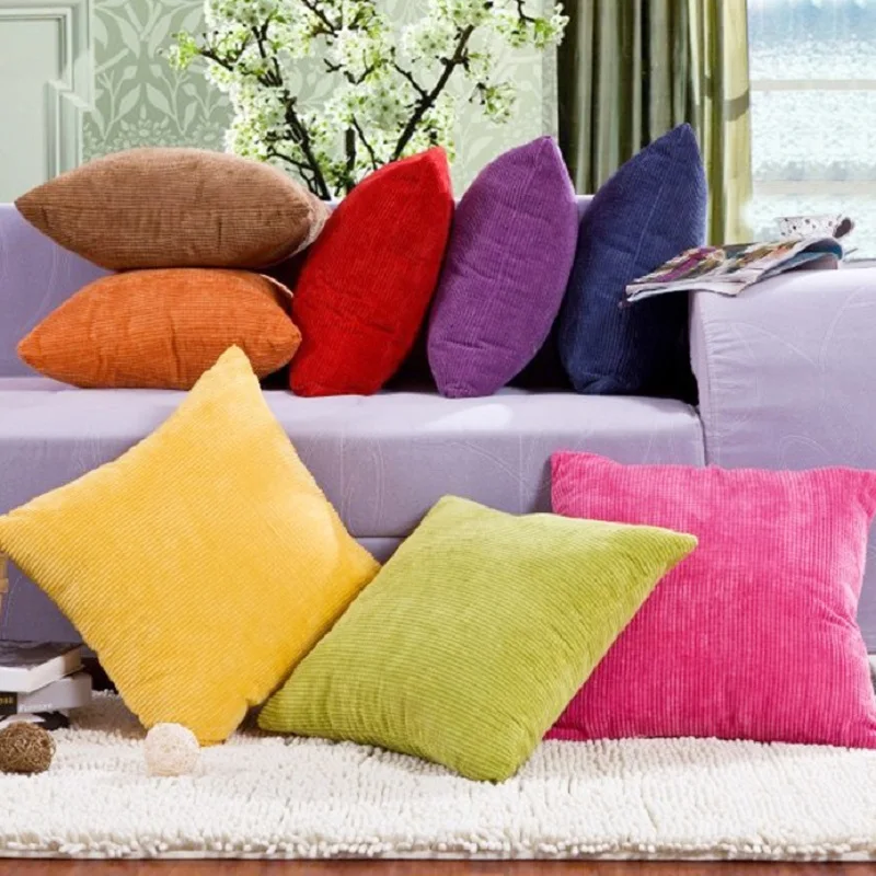 WLIARLEO High Quality Cushion Cover 50x50cm Plush Solid Color cushion