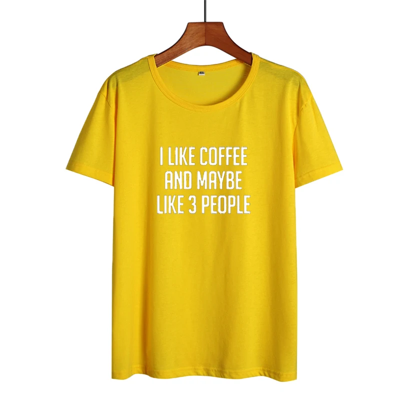 Футболка женская белая черная с надписью I Like Coffee Tumblr|Футболки| |