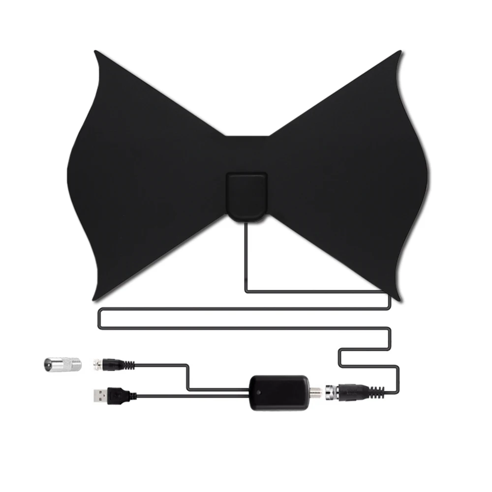 100 Miles TV Antena Digital HDTV Indoor Bowknot Shape with Amplifier Signal Booster TV Radius Fox Antena HD TV Antennas Aerial