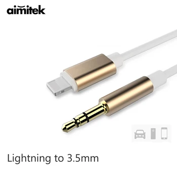 

Aimitek Premium 3.5mm Car AUX Cable for iPhone 7 X 8 Pin to 3.5mm Jack Vehicle Stereo Speaker Adapter Support IOS 10.3-iOS 11.1