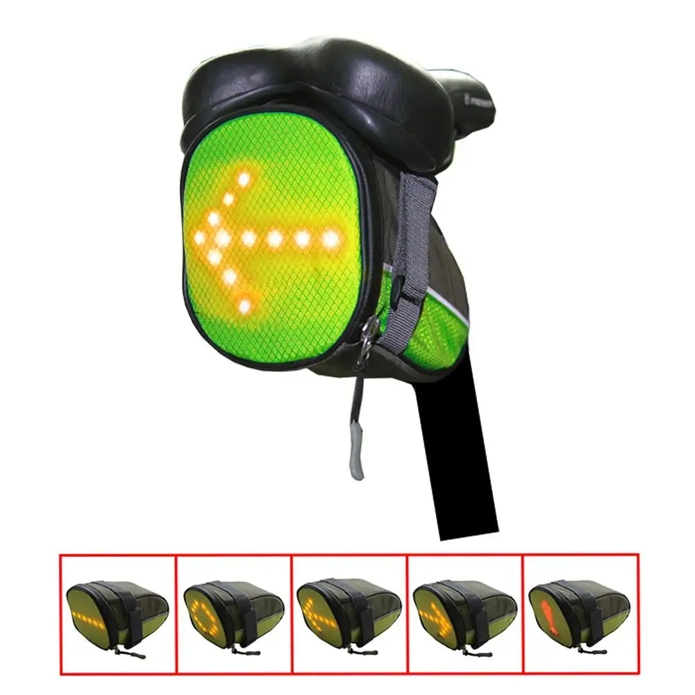 

Bicycle Bike Tail LED Warning Signal Light Bag LED Safety Rear Bags Remote Wireless Control for Night Riding
