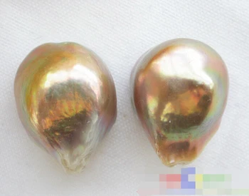 

1373 Nature golden purple keshi reborn pearl stud earring DIY hook