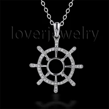 Твердая подвеска из белого золота 18 К с полукреплением, подвеска из натурального бриллианта с полукреплением для продажи WP041