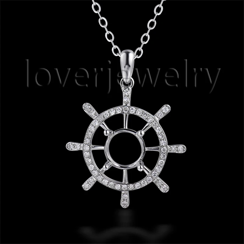 

Solid 18Kt White Gold Semi Mount Pendant,Natural Diamond Semi Mounting Setting Pendant For Sale WP041