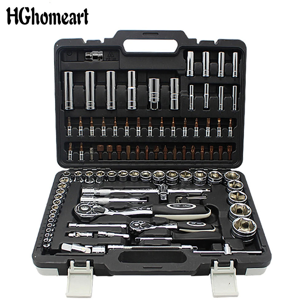 

HGhomeart 94PCS Ratchet Wrench Set Tool Set Socket Wrench Car Repair Set Combination Tool Set