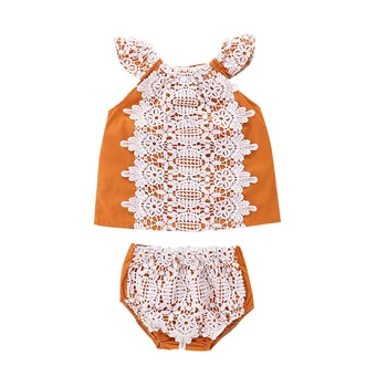 

2019 Summer Newborn Baby Girls Clothes Yellow Tops T-shirt Shorts Baby Sets 2PCS/Set Bodysuit Outfit Infantil Pudcoco Baby Girl