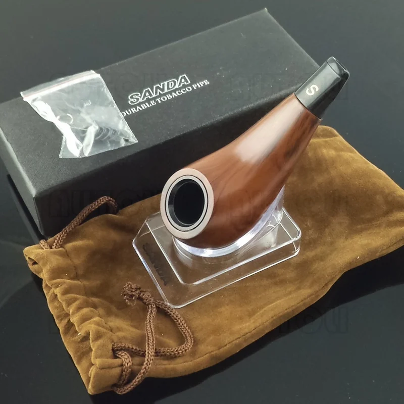 Small Mini Tobacco Pipe For Smoking With Pipe Stand&Pouch New Boxedin