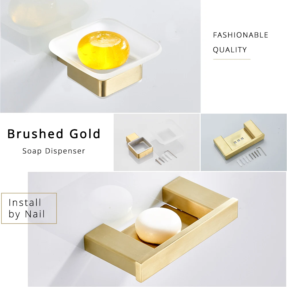 Brushed Gold Bathroom Accessories Set 304 Stainless Steel Toilet Paper Holder Toilet Brush Holder Storage Shelf Towel Bar paper towel holder toilet paper holder bathroom hardware set bathroom hardware accessories