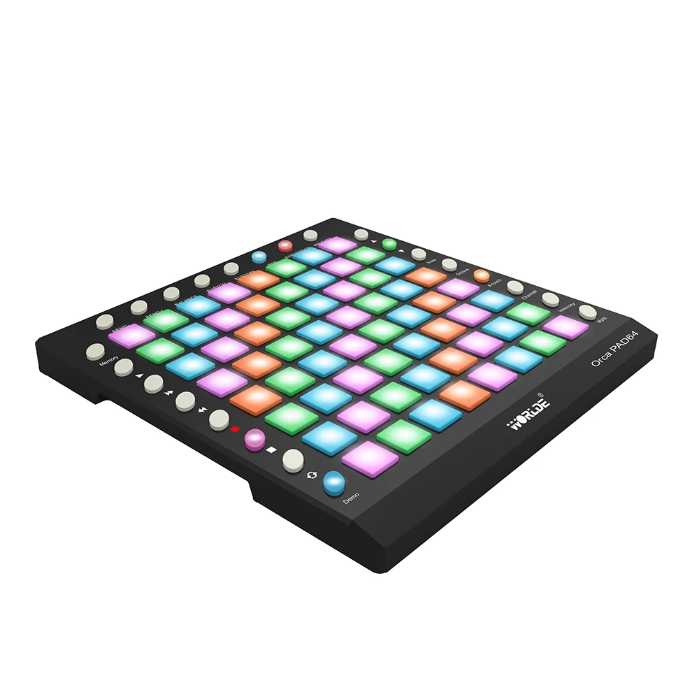 PAD64-A USB MIDI Drum Pad контроллер 64 RGB колодки с подсветкой 24 кнопки встроенный звуковой модуль 128 Мб с usb-кабелем