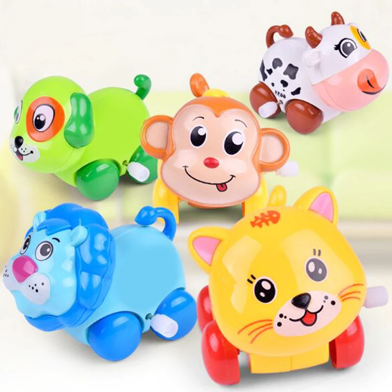 1 Pc Cartoon Animal Mechanical Chain Wind Up Toys for Kids Creative