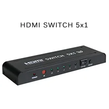 3d1080p 5 em 1 para fora hdmi conversor de interruptor de vídeo de áudio hdmi interruptor 5x 1/ 4x 1/ 3x1 com controle remoto ir para o projetor ps3 4 de dvd xbox