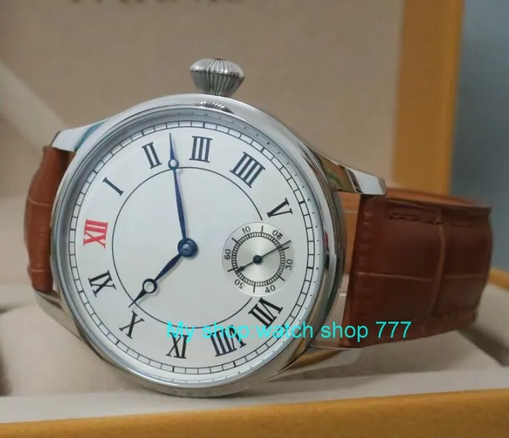 44 мм PARNIS белый циферблат Азиатский 6498/3621 механические наручные мужские часы механические часы 389