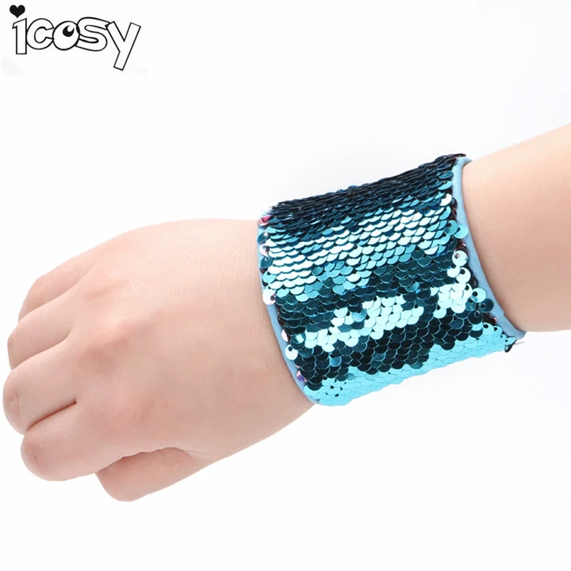 Fashion Mermaid Sequin Bracelet Wristband Cuff Sequins Bracelets for