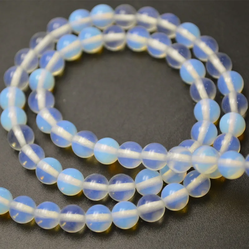 4mm~12mm White Opal Opalite Stone Round Loose Beads fit Fashion Jewelry