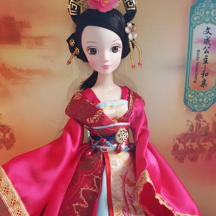 D0708 в коробке лучший детский подарок для девочки 30 см китайская кукла Kurhn Китайский Миф подарок Традиционная игрушка принцесса wencheng свадебное платье