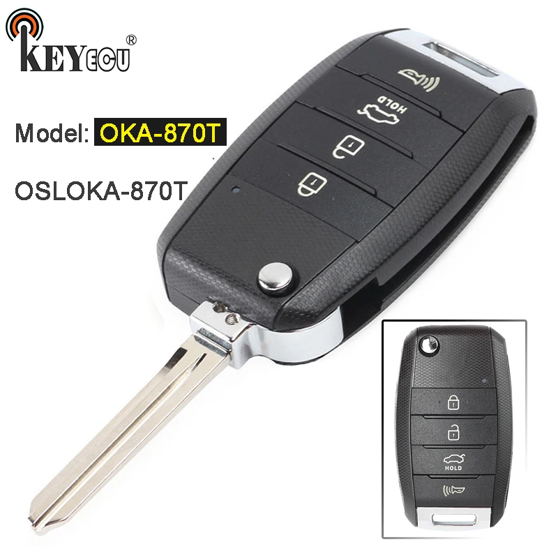 KEYECU FCC: OSLOKA-870T Модель No.OKA-870T Замена откидной складной 4 кнопки дистанционный