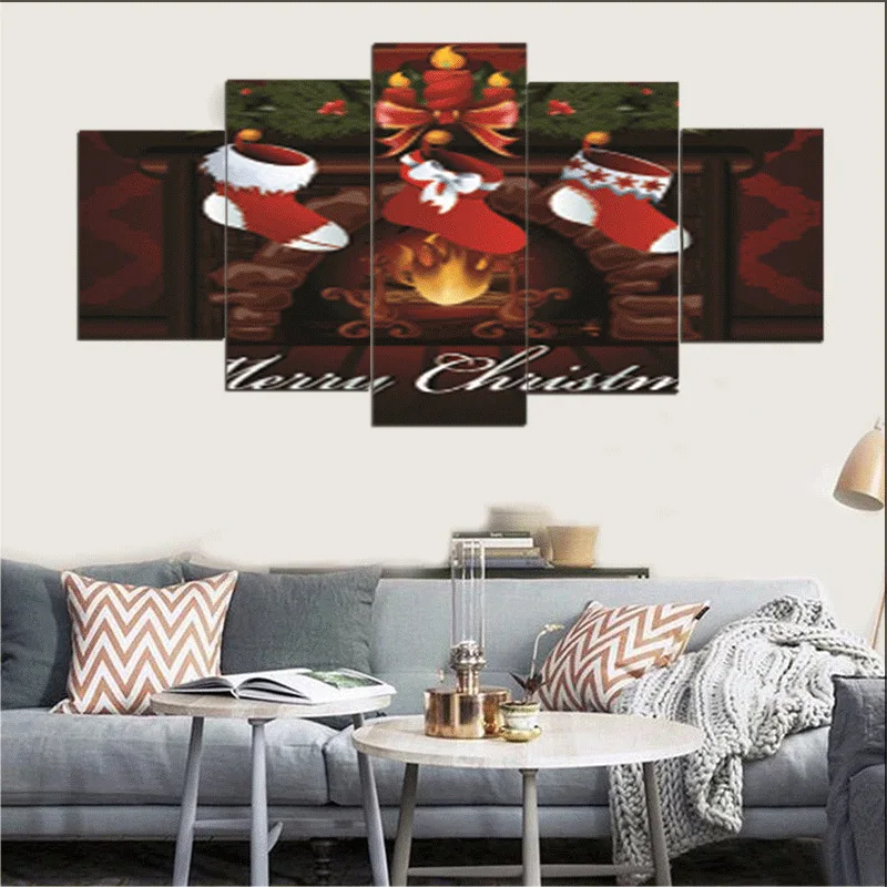 Christmas Canvas Set Wall Art Canvas Paintings Wall Modular Pictures for Living Room Home Decor Pictures Abstract Painting MA14