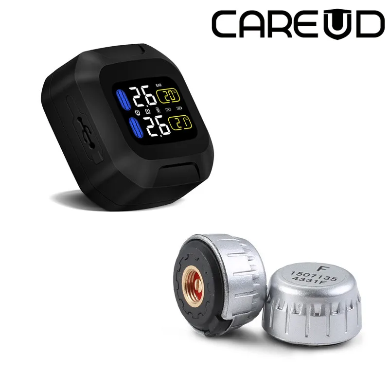 

Wireless Motorcycle TPMS Tire Pressure Monitoring System TPMS Motorcycle Tire Pressure Sensor Universal 2 External Sensors