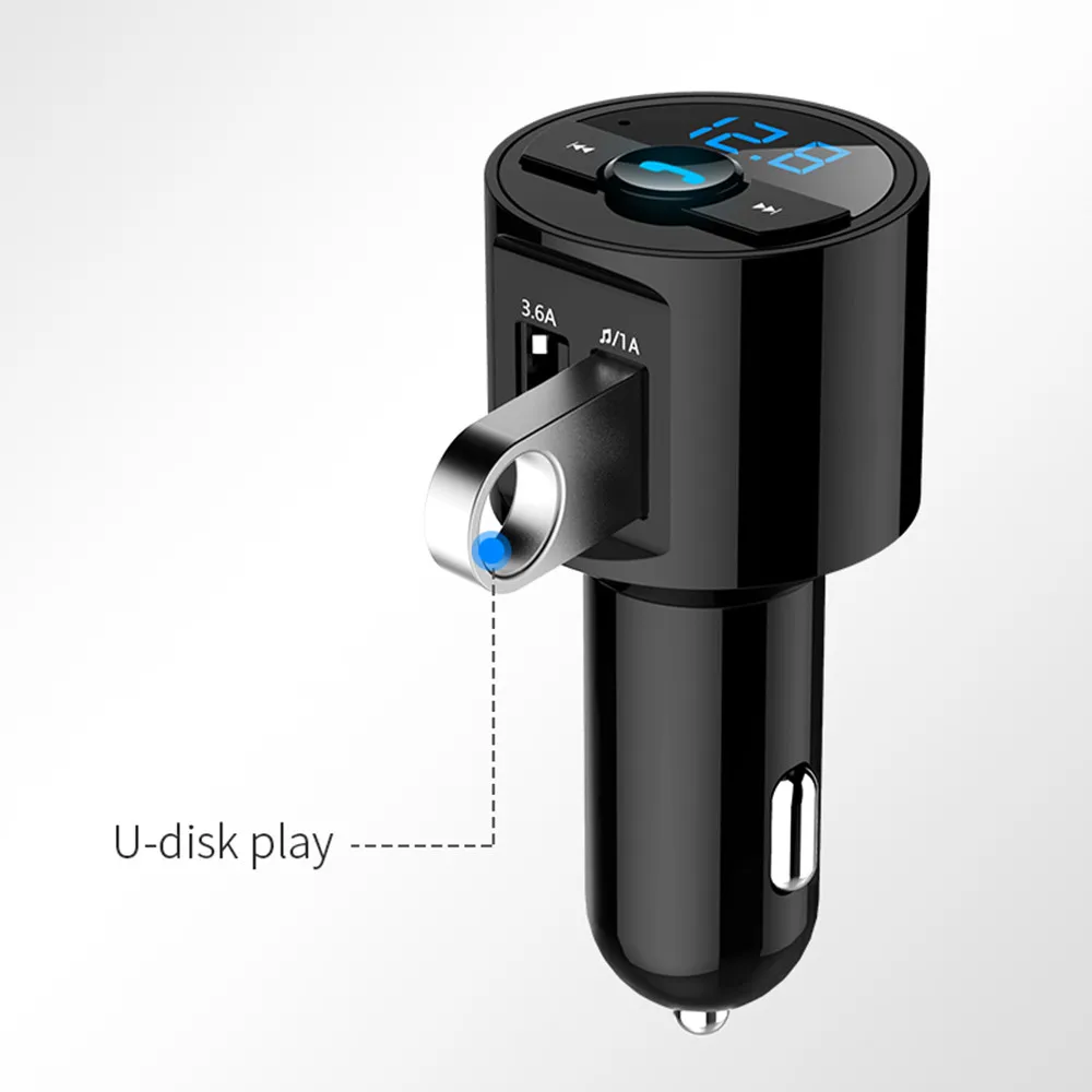 Bluetooth автомобильный комплект MP3 беспроводной fm-передатчик двойной USB зарядное устройство Handsfree музыкальный центр Usb выход для автомобиля YJJ2