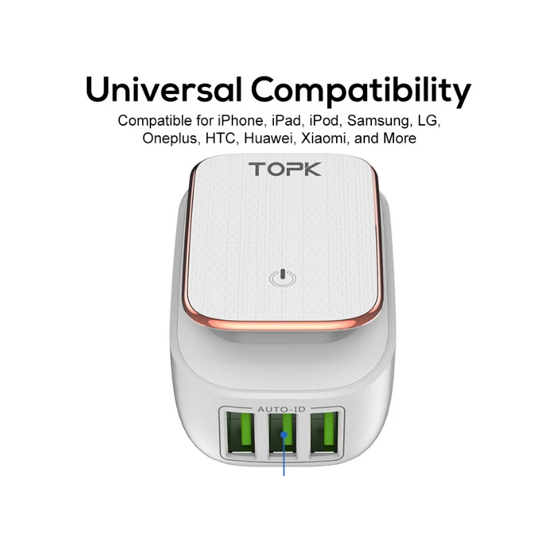 3 портовый светодиодный USB адаптер для зарядки мобильных телефонов 5 В 4 А