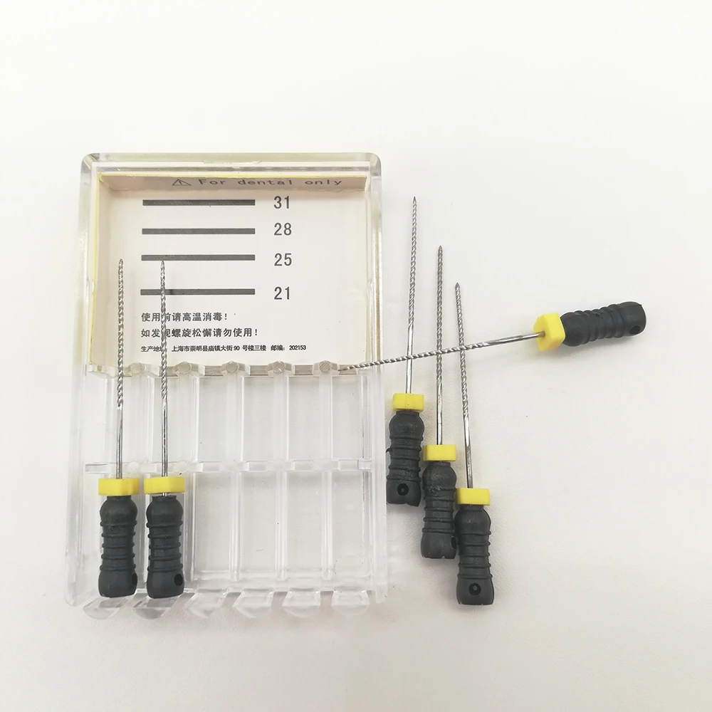6 шт. 40#-25 мм зубные ПроТейпер файлы н корневой канал стоматолога материалы Стоматологические инструменты ручное использование нержавеющая сталь H файлы