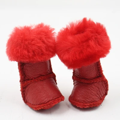 Blyth/теплые кожаные сапоги для снежной погоды в 5 стилях; подходит для резиновых и шарнирных кукол; фабрика Blyth - Цвет: Red