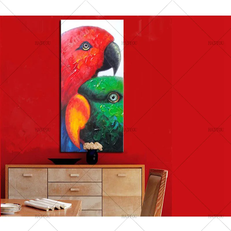 Wall-Art-Canvas-Painting-Parrot-Modern-Oil-Painting-Parrot-100-Hand-Painted-Animal-Bird-Canvas-Painting (3)