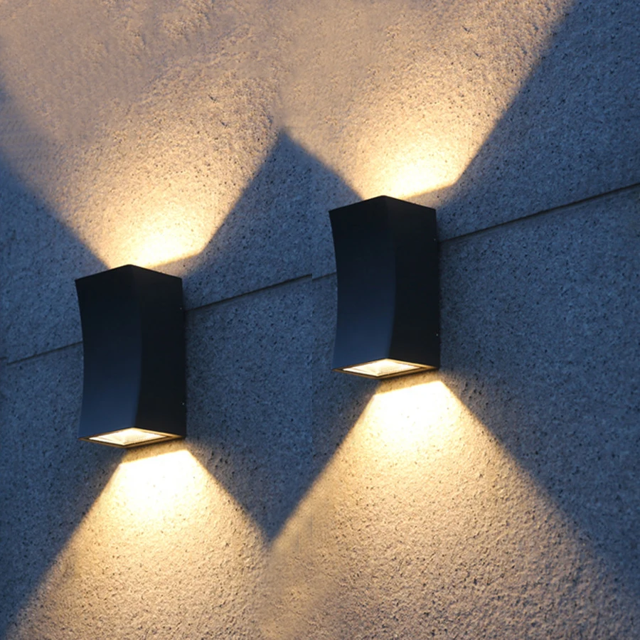 

BEIAIDI Simple Minimalist Outdoor Led Wall Lamp 10W Up Down Dual-Head Garden Porch Wall Sconce Waterproof Villa Hotel Wall Light