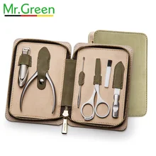 MR. GREEN Набор инструментов для маникюра, 5 шт./набор, нержавеющая сталь, универсальный домашний маникюрный набор, кусачки для ногтей, очиститель, набор для ухода за ногтями