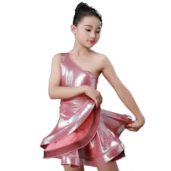 

New Latin Skirt for Girls, Children's Gongfu Competition Performing Dress Girls'Children's Dance Regulations Summer Style