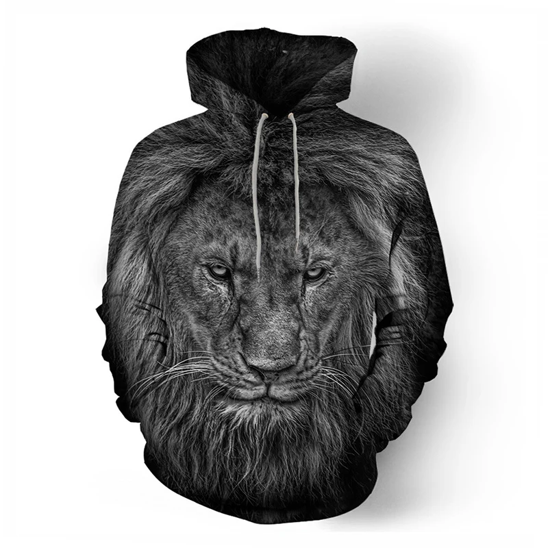 

Men Winter Spring 3D Printing Hoodies Warm Fleece Lion Tiger Animal Hoodie Sweatshirt XS-5XL Plus Size Pullover Streetwear Tops