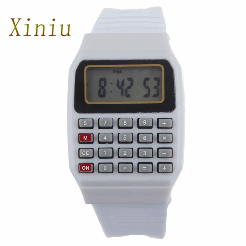 

Clok Silicone Multi-Purpose Date Time Electronic Wrist Calculator Watch Children's Watches For Watch Baby Kid's Wristwatches