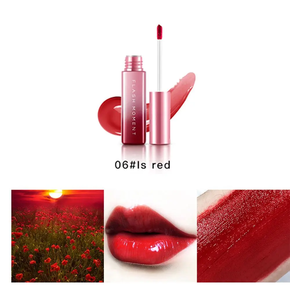 Lips Makeup 6 Colors Liquid Lipstick Lip Gloss Tint Lasting Moisturizing Waterproof Non-stick Cup Lip Glaze - Цвет: 06