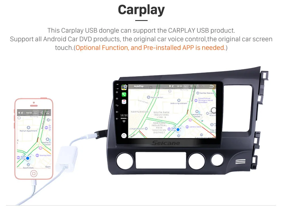 Seicane 10,1 дюймов DSP ips 4G Net Android 8,1 Автомобильный gps Радио стерео блок плеер Navi для HONDA CIVIC 2006-2011 правый руль