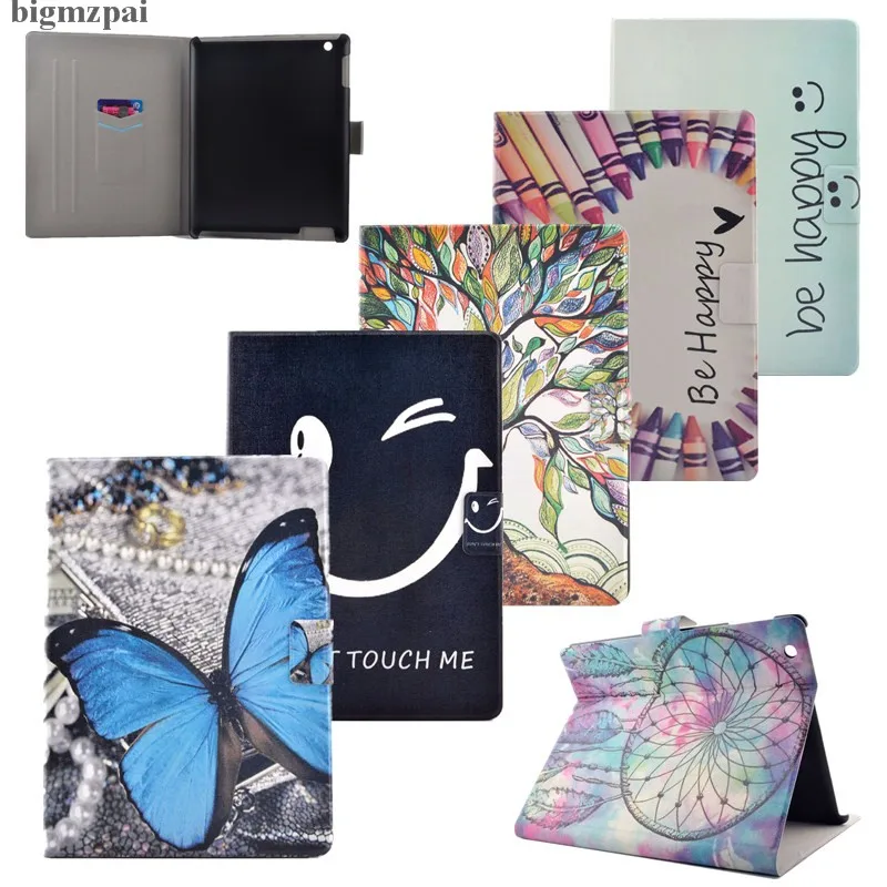 

Case For Ipad 2 Ipad 3 Ipad 4 9.7" Butterfly Smile Pattern PU Leather Flip Case Stand Book Back Hard For Ipad 2 With Card Holder