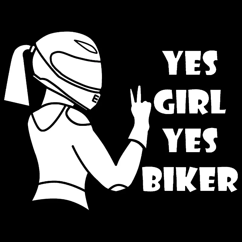 Car Sticker Vinyl 15x19.7cm Yes girl yes biker 3D Stickers and Decals Funny Motorcycle Car Styling JDM Auto Wall Sticker On Car (3)