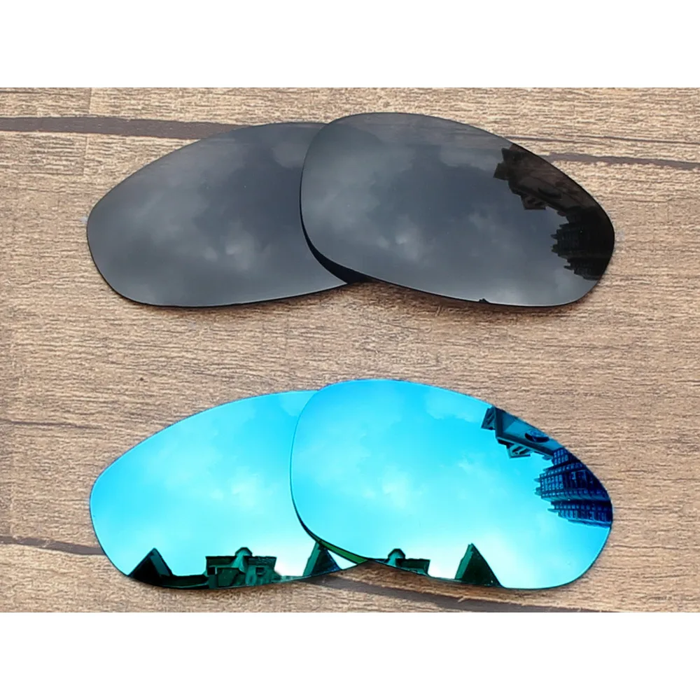 Vonxyz 2 Pairs Stealth Black & Ice Mirror Polycarbonate Replacement Lenses for-Oakley Juliet Frame
