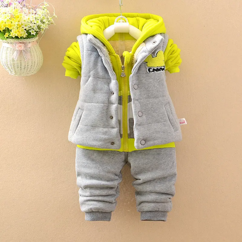 Г. Осенне-зимняя детская одежда плотная теплая одежда для мальчиков и девочек От 1 до 4 лет комплект одежды для малышей, костюм из трех предметов, комплект одежды