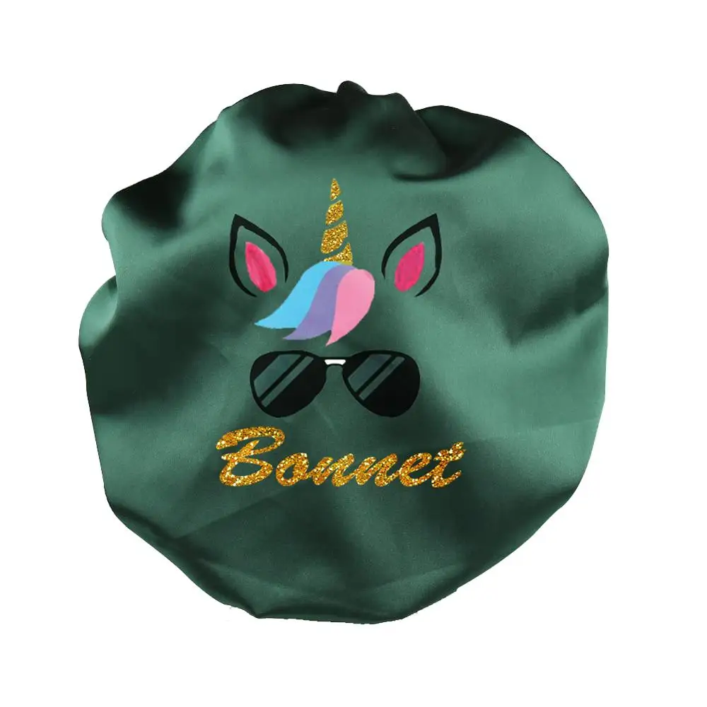 Customize-Glitter-printing-unicorn-bonnet-Women-Silky (1)