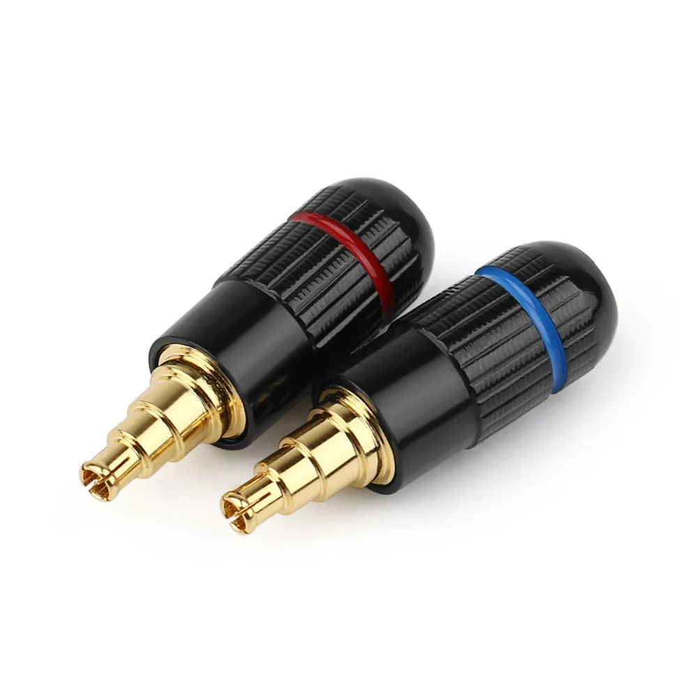 1Pair HiFi Headphone Plug Aluminum Alloy Solder Cable For IE40 Pro Earphone DIY PinWire Connector Audio Jack Black Silver