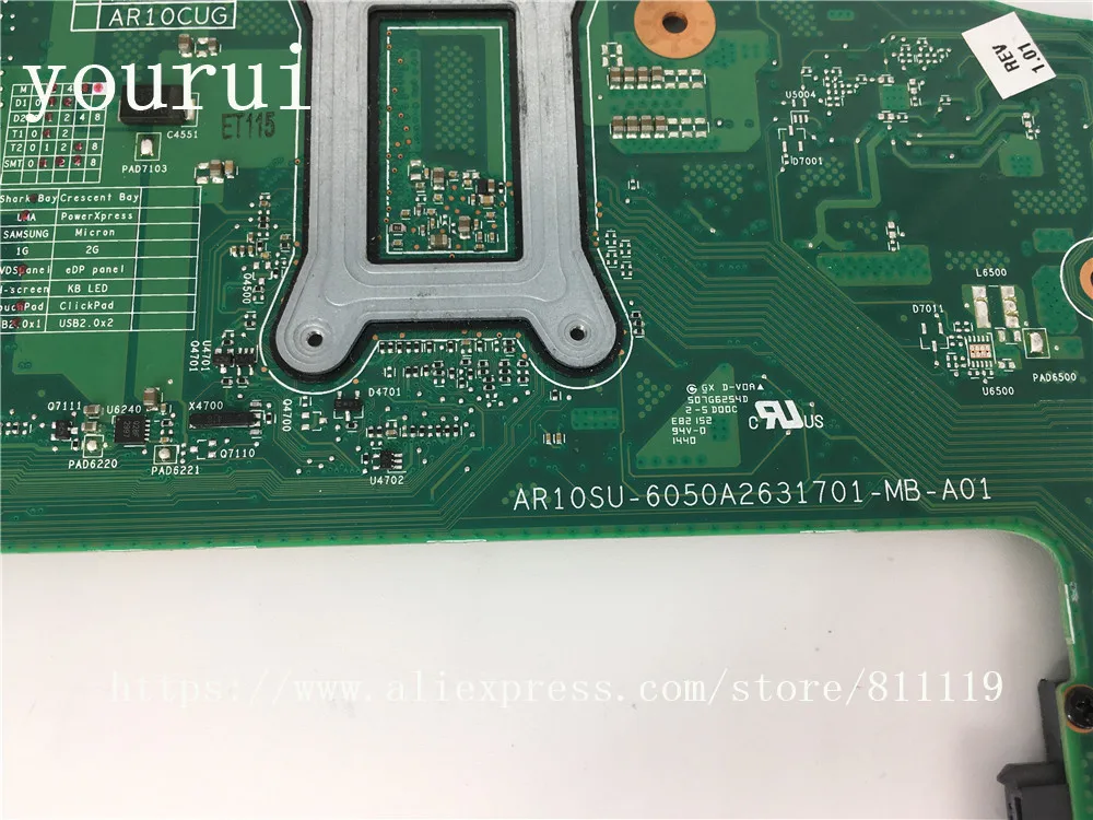 Yourui для Toshiba Satellite C70 C70-B C75-B ноутбук для материнской платы V000358100 6050A2631701 процессор i3-4005u тест ОК