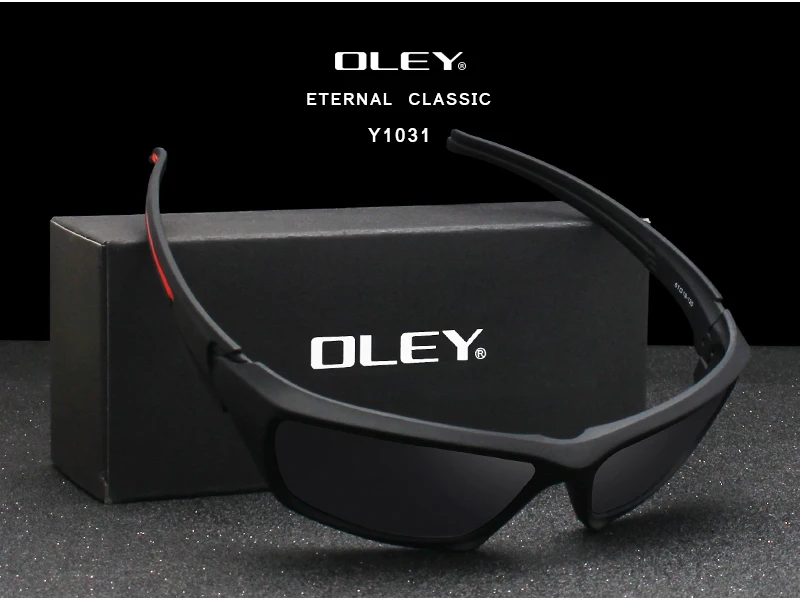 OLEY Модные мужские солнцезащитные очки, поляризационные солнцезащитные очки, мужские классические дизайнерские винтажные зеркальные очки для вождения, мужские очки с фирменной коробкой
