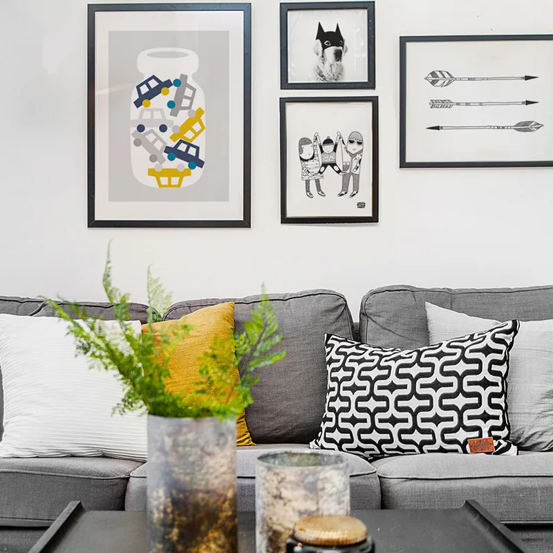 Modern-Nordic-cute-Warm-family-car-bottle-Poster-Print-Nursery-Wall-Art-Picture-Canvas-Painting-No (4)