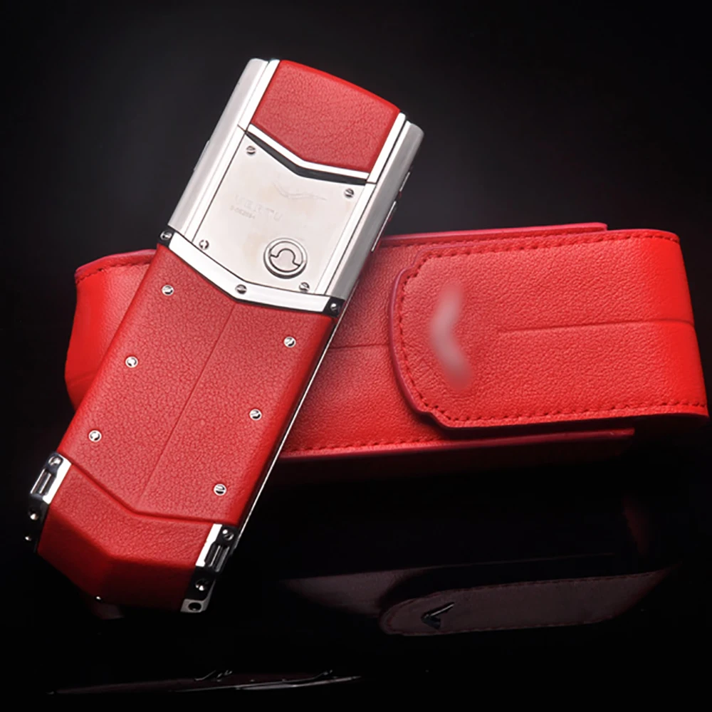

Business Style Luxury Genuine Leather Flip Case For Vertu Signature S CEO 168 Mobile Phone Full Protective Cover Red YBSV4