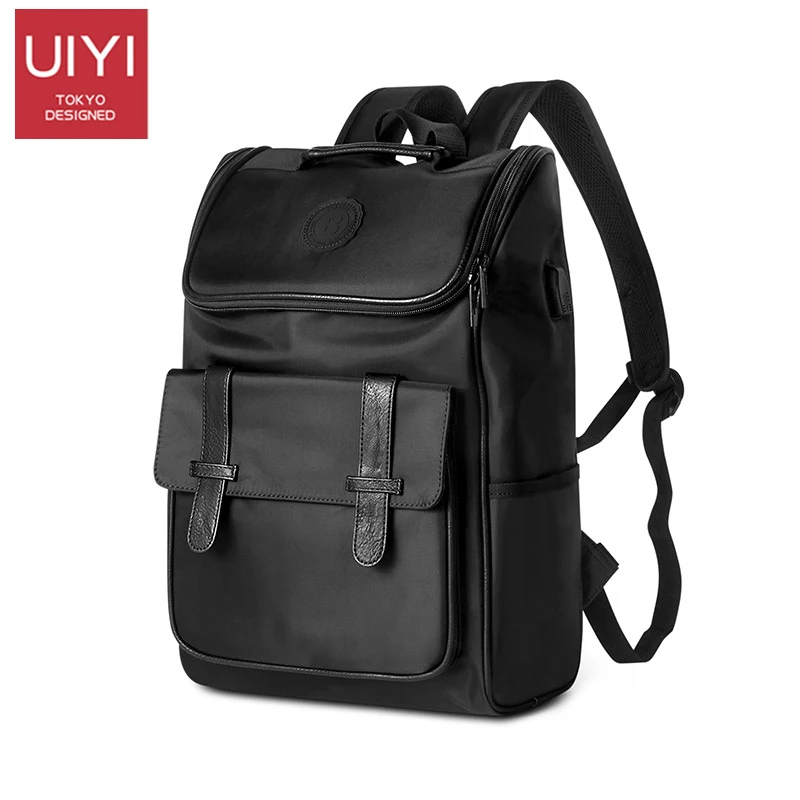 

UIYI Men's Backpack Waterproof Fine Nylon Tear-Resistant Polyester Fabric Breathable Three-textile Net 14" Laptop Bag