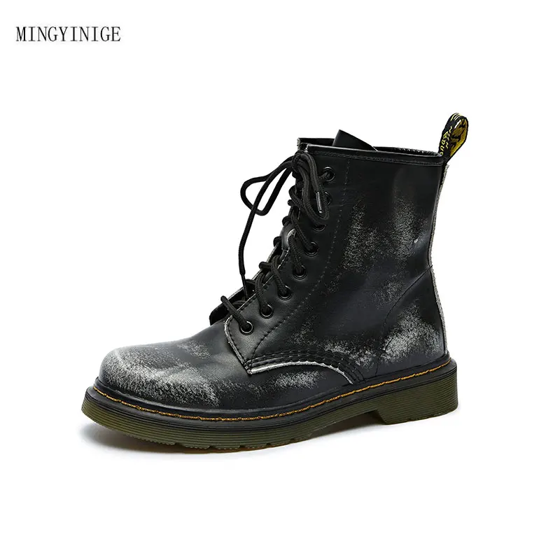 

Autumn and Winter New Style European and American Round Head Low and Middle Tube Boots Buckle Korean Boots Martin Boots