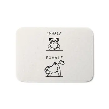 

Inhale Exhale Pug Bath Mat