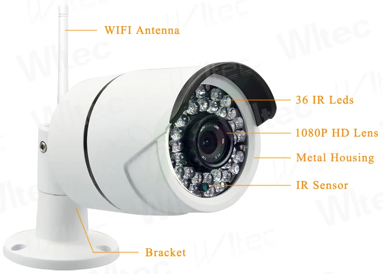 WItec Water proof Audio Camera Reset WIFI IPC 1080P Security Camera ONVIF P2P IP Cam IR CCTV 128G S