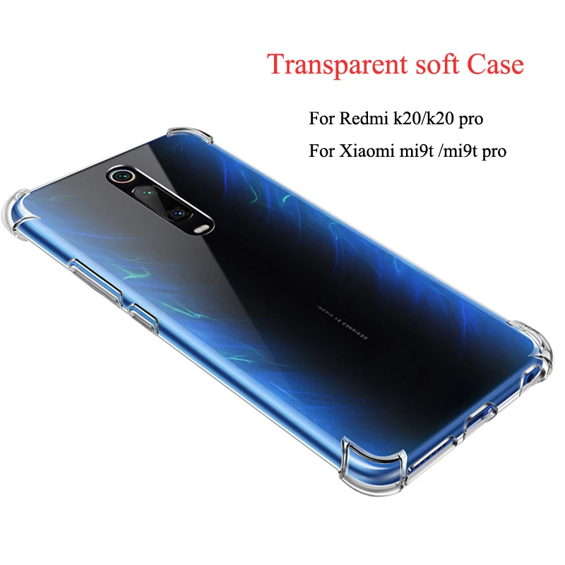 

For Redmi k20 pro Transparent Case Shockproof Back Cover For Xiaomi Mi 9T Mi9T Pro Clear Protector Soft Cases K20pro Cover