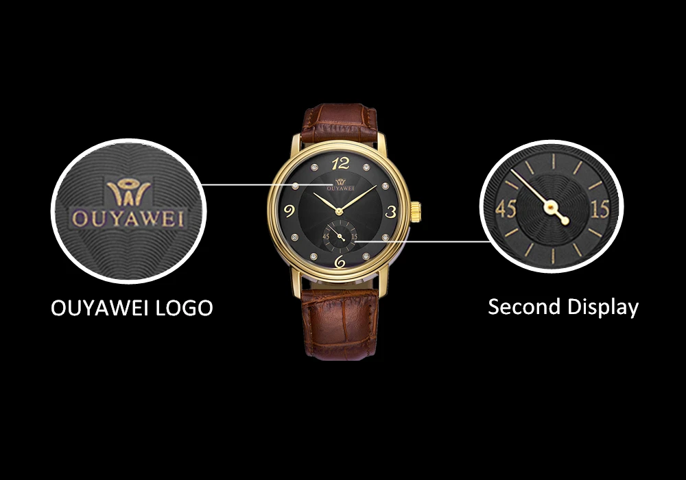 Новое поступление OUYAWEI автоматические часы для мужчин наручные часы модные водостойкие часы мужской аналоговый Relogio Montre Homme